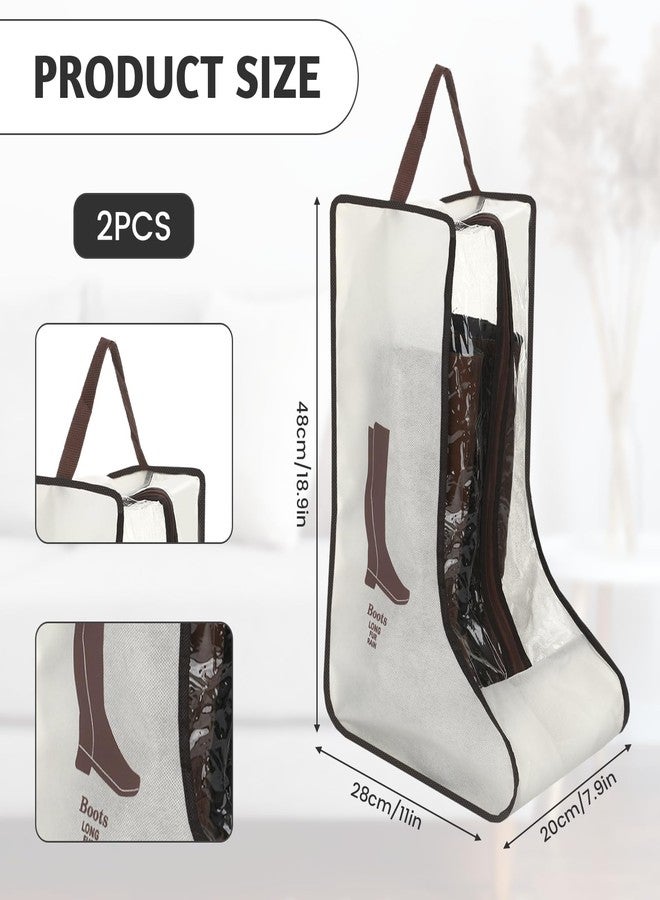Hoohnnaa 2 Pcs Clear Boot Storage Bag,Plastic Tall Boot Bag,Shoe Bags for Travel,Clear Shoe Bags for Tall Boot Storage,Boot Bags for Cowboy Boots,Waterproof & Dustproof Boot Bags for Travel,Boot Bag Equestrian - Image 2